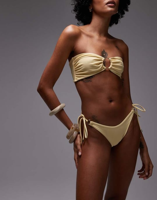 Topshop Thailand tanga-bikiniunderdelar i smörmjölk - Image 4