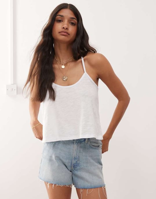 Miss Selfridge lace back swing cami top in white - Image 2