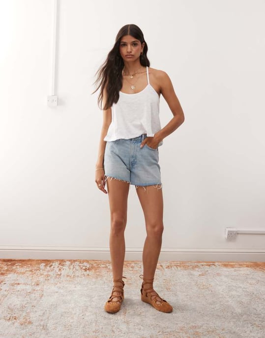 Miss Selfridge lace back swing cami top in white - Image 4