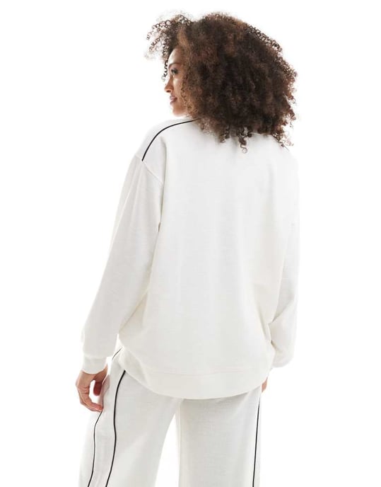 Cotton On ribbed long sleeve beach top in white - Image 4