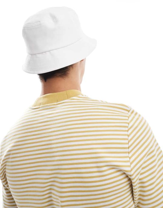 Fred Perry piké bucket hat i vitt - Image 2