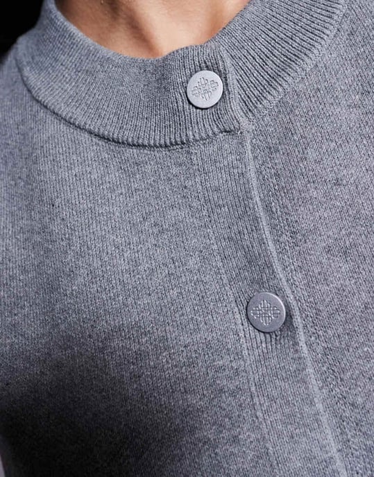The Couture Club co-ord knit button up waistcoat style top in grey marl - Image 3