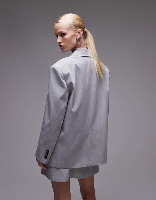 ASOS DESIGN oversize blazer-set i ljusgrå - Image 2