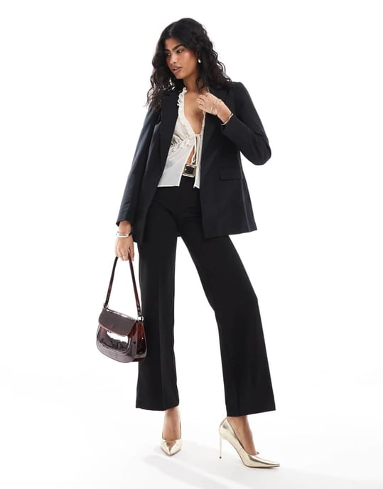 Miss Selfridge essentials kant-till-kant blazer i svart - Image 4