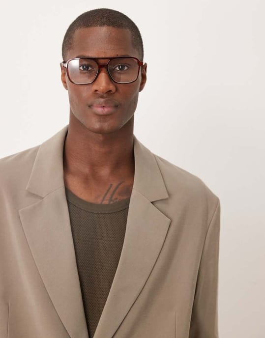 ASOS DESIGN avslappnad oversize kostymjacka i sten - Image 4