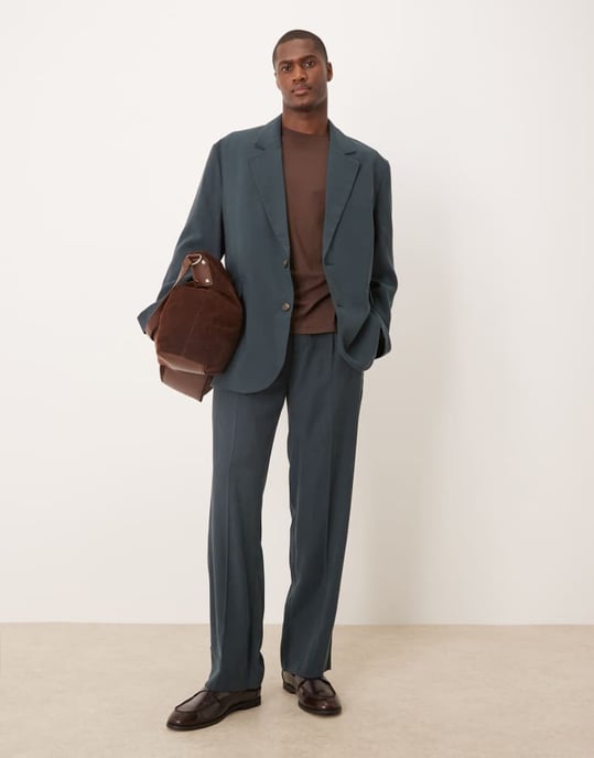 ASOS DESIGN lös oversized kavaj i blått - Image 3
