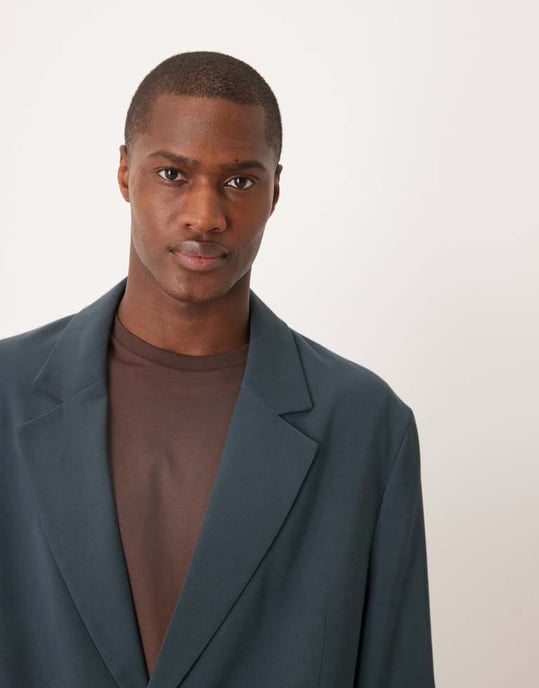 ASOS DESIGN lös oversized kavaj i blått - Image 4