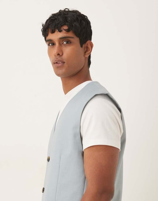 ASOS DESIGN västjacka i ljusblått - Image 4