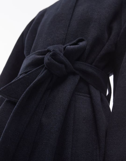 Topshop tabbälte bilrock i twill i marinblå - Image 4