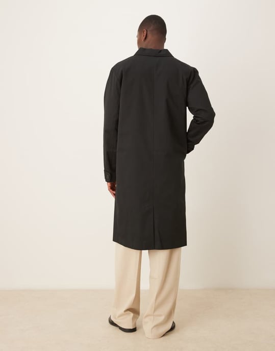 ASOS DESIGN trenchcoat i svart - Image 2