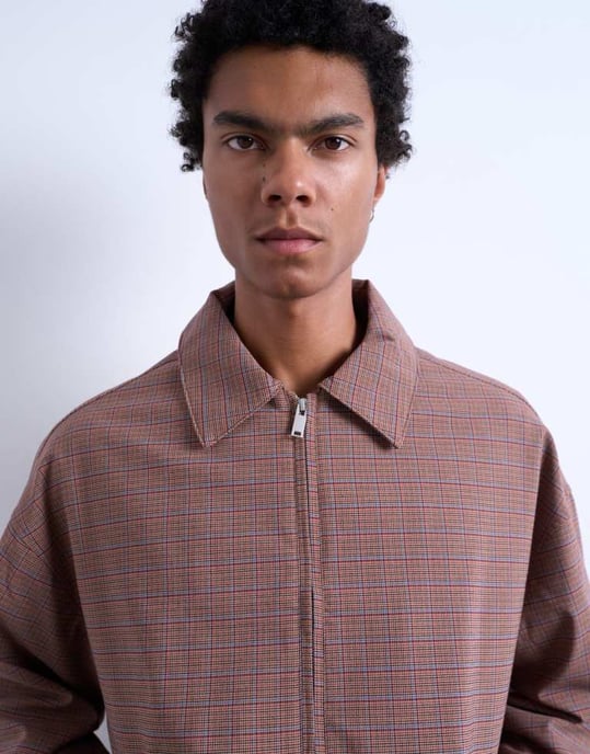 Topman Harrington-jacka i rutigt mönster - Image 3