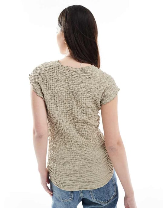 ONLY textured sleeveless top in beige - Image 2