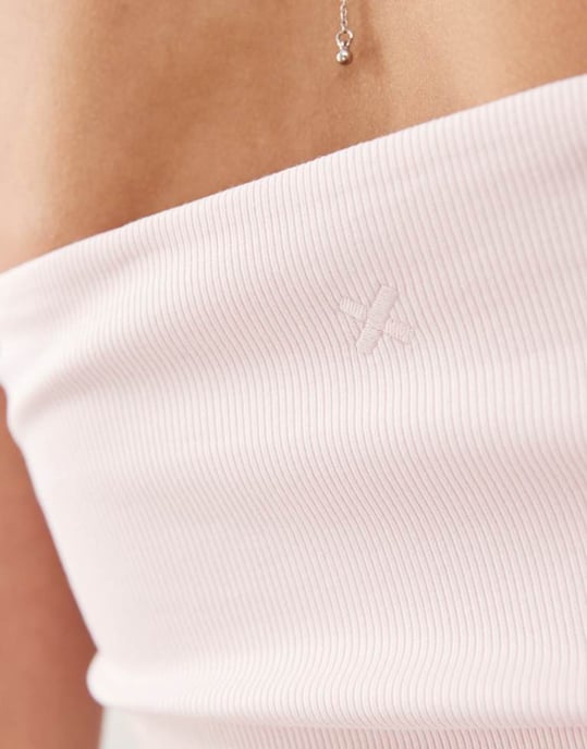COLLUSION jersey ribbed bandeau top in soft pink - Image 4