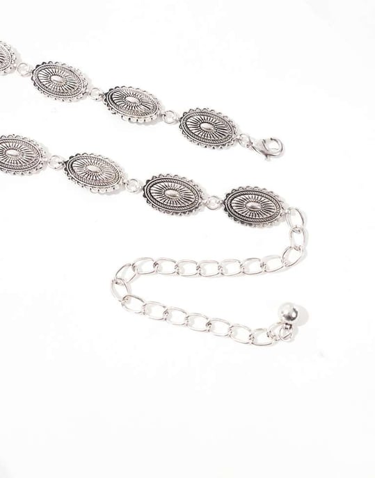 Pieces boho kedjebälte i silver - Image 2