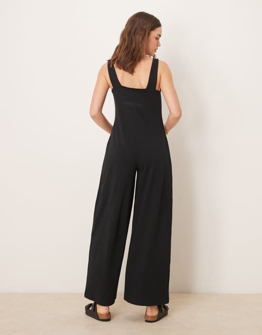 ASOS DESIGN knäppning jumpsuit i svart - Image 3