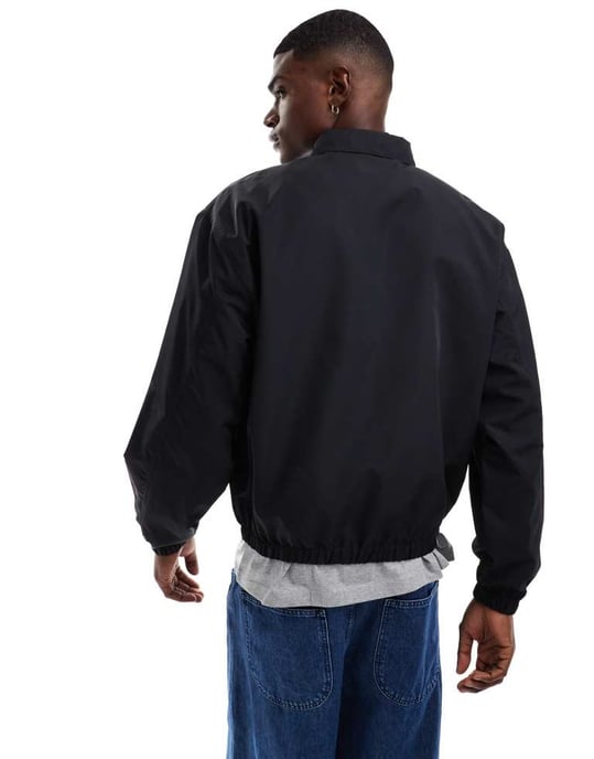 ASOS DESIGN lätt harrington-jacka i svart - Image 3