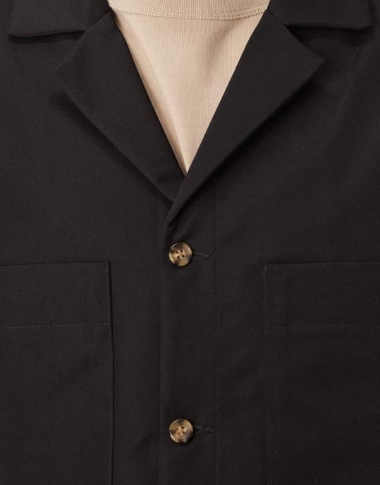 ASOS DESIGN smart co-ord revere jacka i svart - Image 2