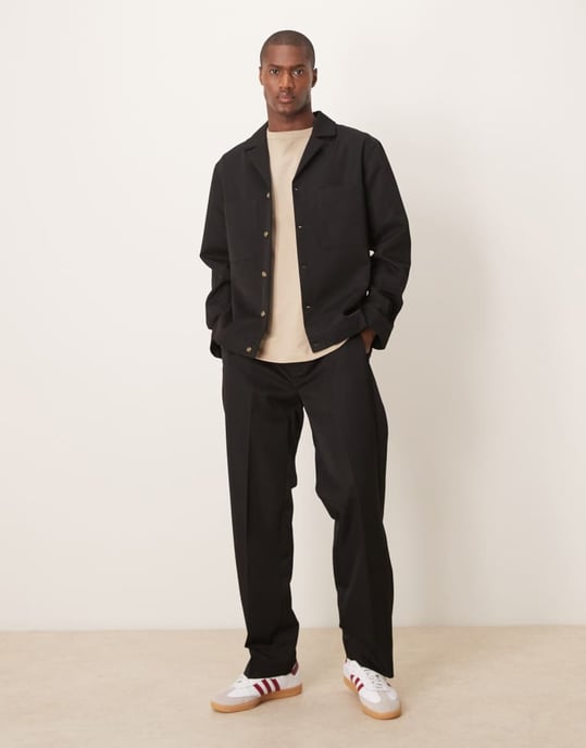 ASOS DESIGN smart co-ord revere jacka i svart - Image 3