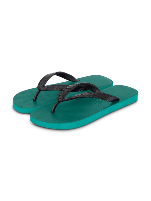 Python zwarte teenslippers bosgroen - Image 3