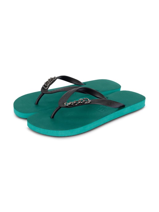 Zilverkleurige kleine teenslipper bosgroen - Image 3