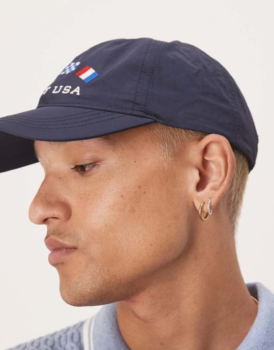 GANT USA flag logo baseball cap in navy - Image 2