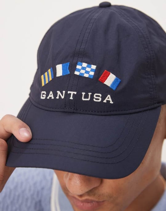 GANT USA flag logo baseball cap in navy - Image 3
