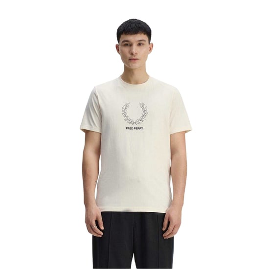 Fred Perry Heren Krans Logo Regular T-shirt (Ecru) - Image 1