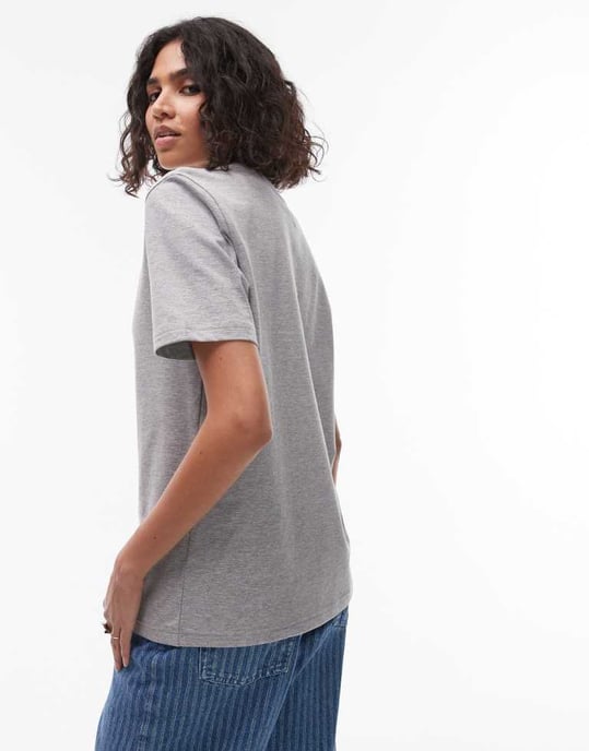 Tommy Jeans multicolour varsity logo t-shirt in grey - Image 4