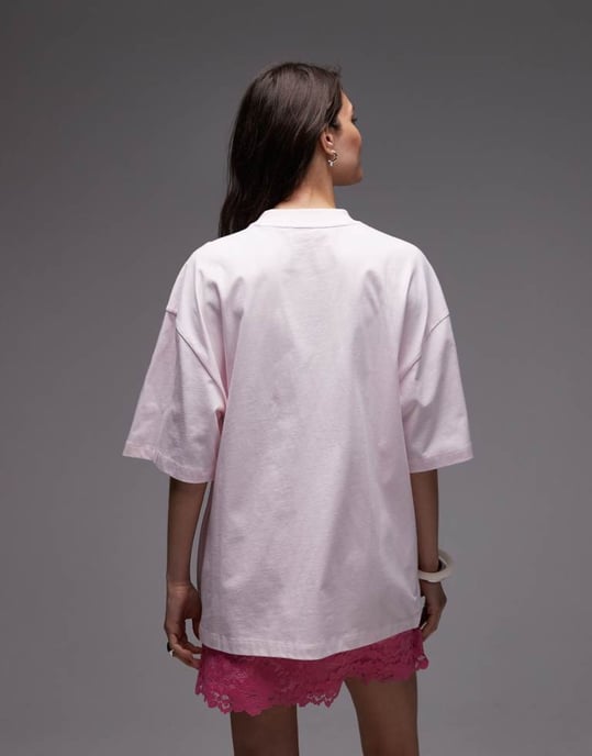 Topshop jersey graphic t-shirt in pink - Image 3