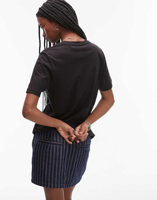 Tommy Jeans neutral varsity logo t-shirt in black - Image 4