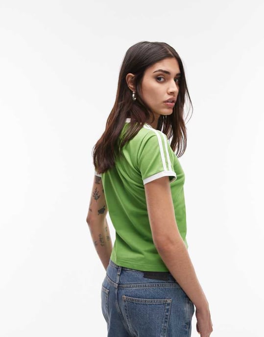 Resume sporty ringer t-shirt in green - Image 4