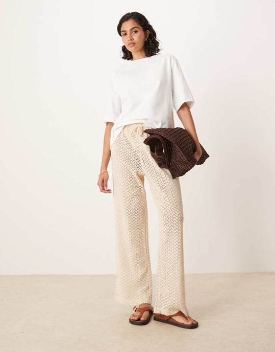 ASOS DESIGN boat neck oversized tee in white - Image 3