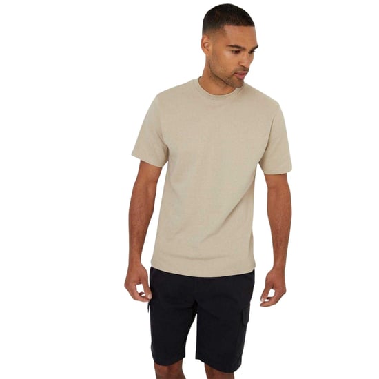 Threadbare Heren Textured Crew Neck Regular T-shirt (Steen) - Image 2