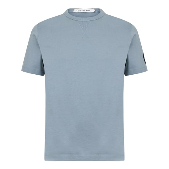 Calvin Klein Heren Badge Crew Neck Regular T-Shirt (Overcast Grey) - Image 1