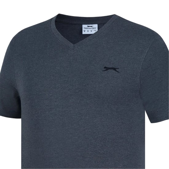 Slazenger Heren Geborduurd Logo Katoenen T-Shirt (Houtskool mergel) - Image 3