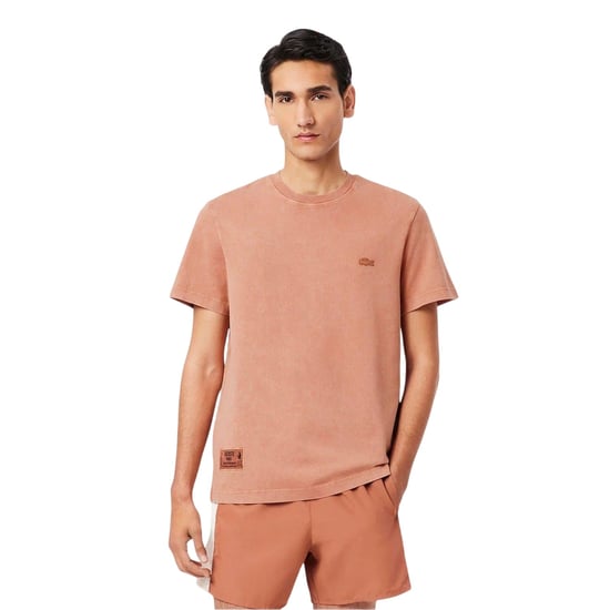 Lacoste Mens Logo Crew Neck Regular T-Shirt (Latte) - Image 1