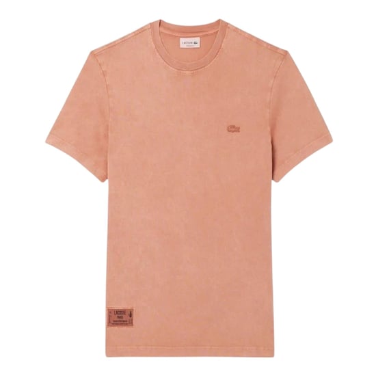 Lacoste Mens Logo Crew Neck Regular T-Shirt (Latte) - Image 2