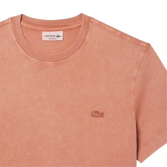 Lacoste Mens Logo Crew Neck Regular T-Shirt (Latte) - Image 4
