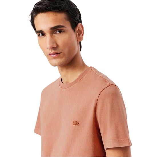 Lacoste Mens Logo Crew Neck Regular T-Shirt (Latte) - Image 5