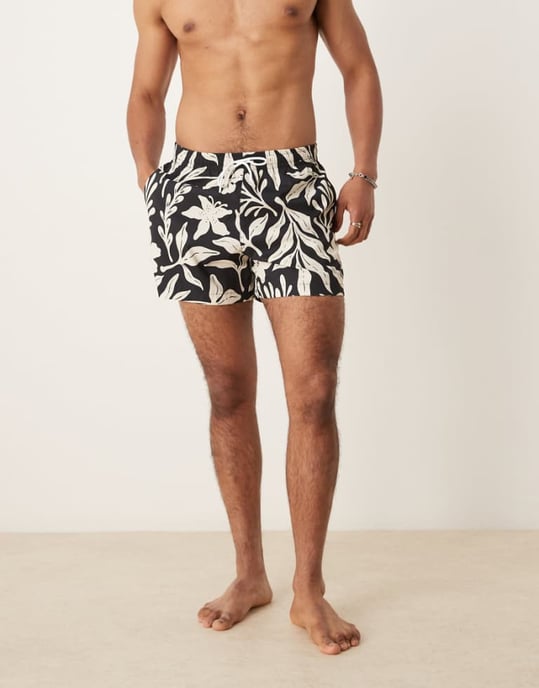 Abercrombie & Fitch badkläder 5\\' shorts i monoleaf-mönster - Image 1