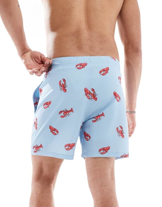 Hollister badshorts i tryck av röd hummer - Image 4