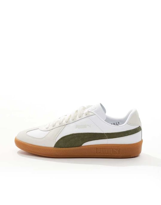 Puma Army-skor i vitt och olivgrönt - Image 2