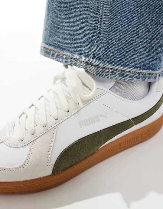 Puma Army-skor i vitt och olivgrönt - Image 4