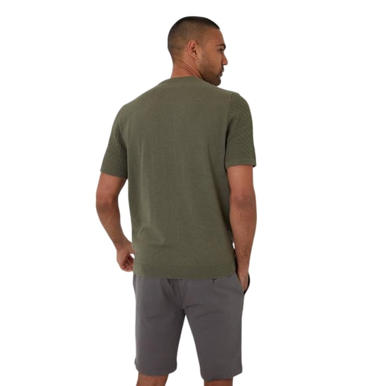Threadbare Heren Textured Rib Knit Regular T-shirt (Donkere Salie) - Image 2