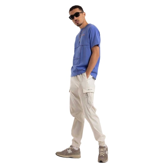Nicce Heren Merson Exposed Seams T-shirt (Iris Blauw Marl) - Image 1
