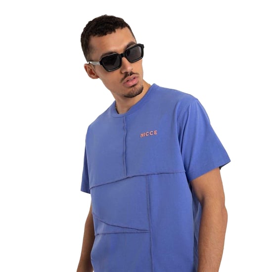 Nicce Heren Merson Exposed Seams T-shirt (Iris Blauw Marl) - Image 4