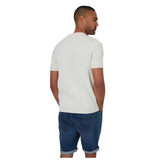 Threadbare Heren Kabelgebreid T-shirt met ronde hals (Ecru) - Image 2