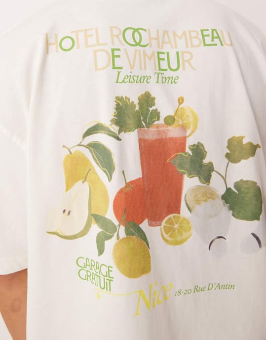 ASOS DESIGN oversized t-shirt with high summer graphic in off white - Image 4