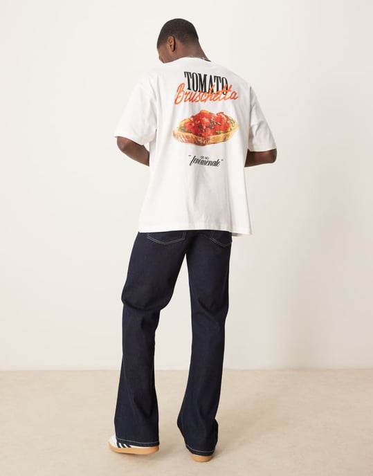 ASOS DESIGN oversized t-shirt with cartoon graphic in white - Image 3