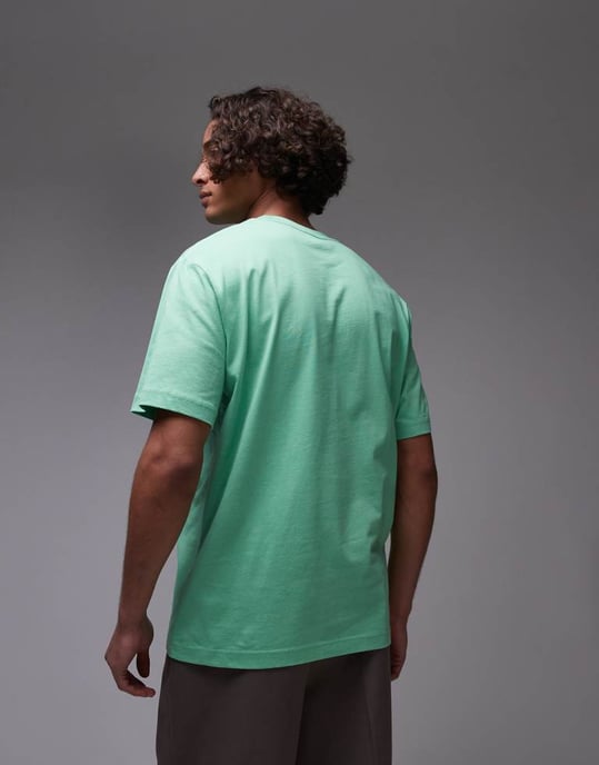 Lacoste midweight boxy fit t-shirt in light green - Image 4